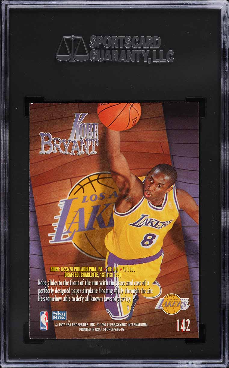 1996 Skybox Z-Force Kobe Bryant ROOKIE #142 SGC 8.5 NM-MT+