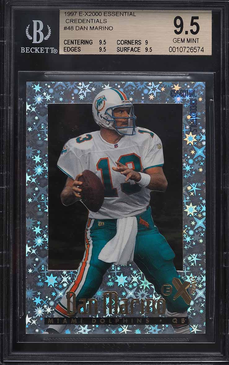 1997 Skybox E-X2000 Essential Credentials Dan Marino /100 #48 BGS 9.5 GEM MINT