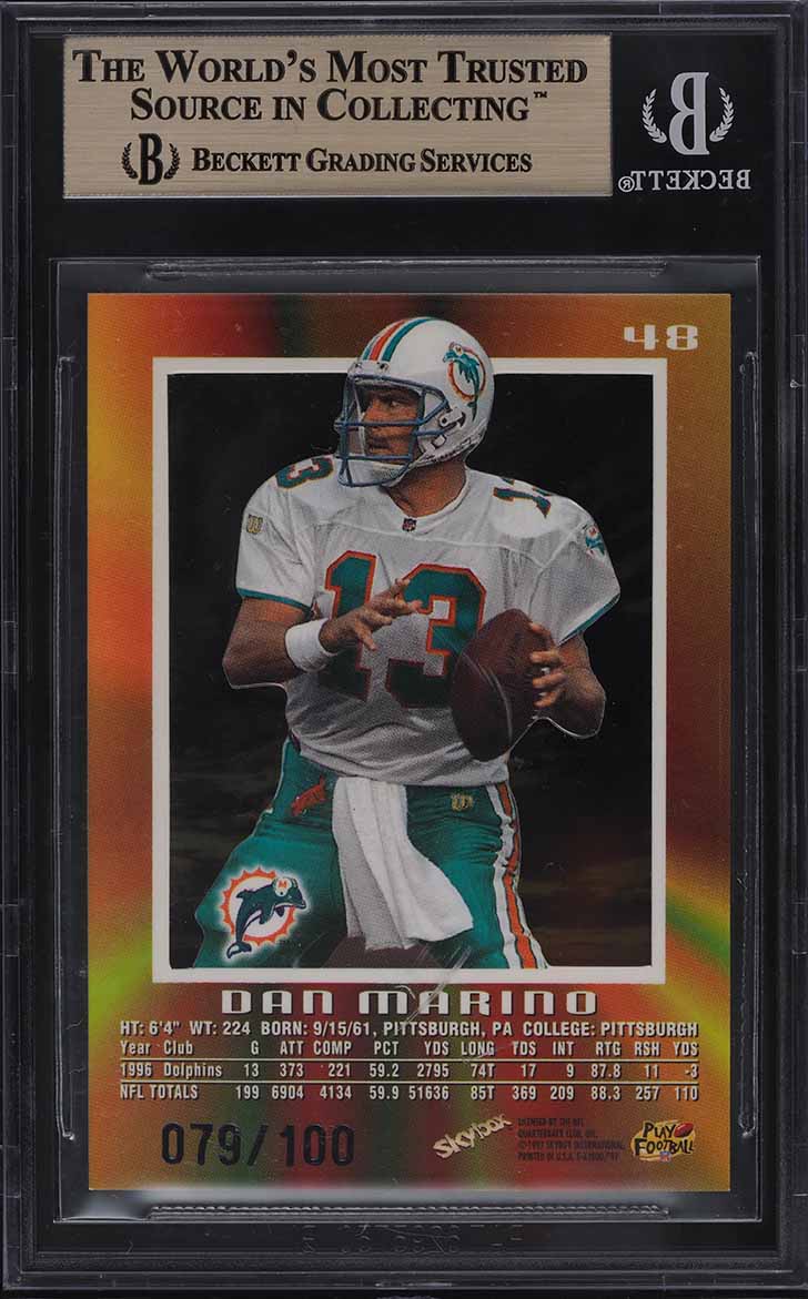 1997 Skybox E-X2000 Essential Credentials Dan Marino /100 #48 BGS 9.5 GEM MINT