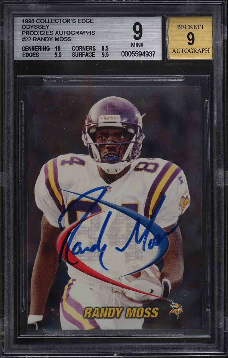 1998 Collector's Edge Odyssey Prodigies Randy Moss ROOKIE AUTO #23 BGS 9 MINT