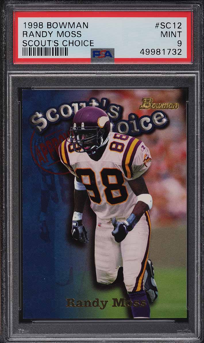 1998 Bowman Scout's Choice Randy Moss ROOKIE #SC12 PSA 9 MINT