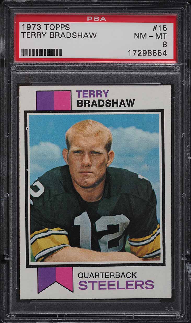 1973 Topps Football Terry Bradshaw #15 PSA 8 NM-MT