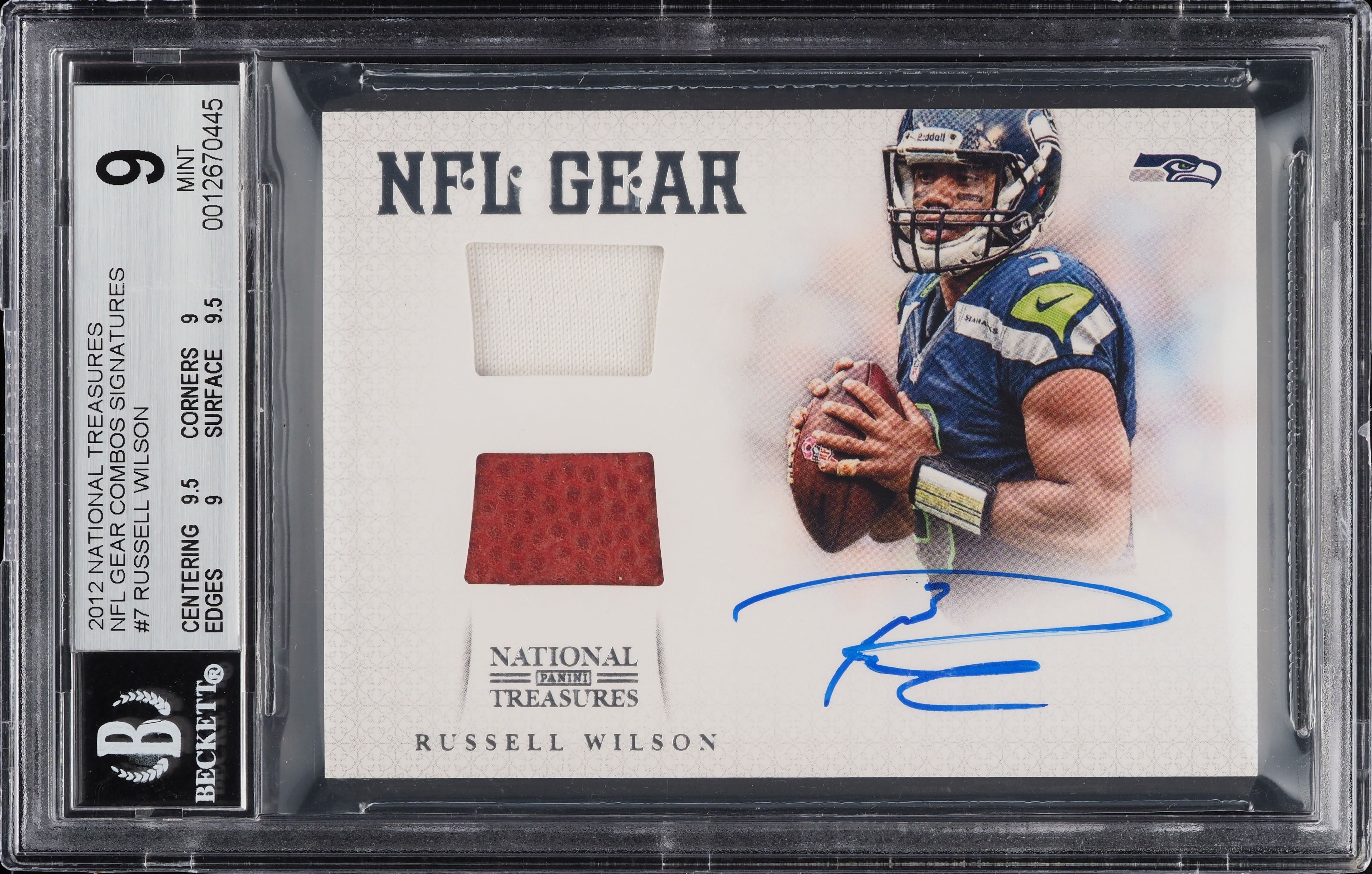 2012 National Treasures NFL Gear Russell Wilson ROOKIE RC PATCH