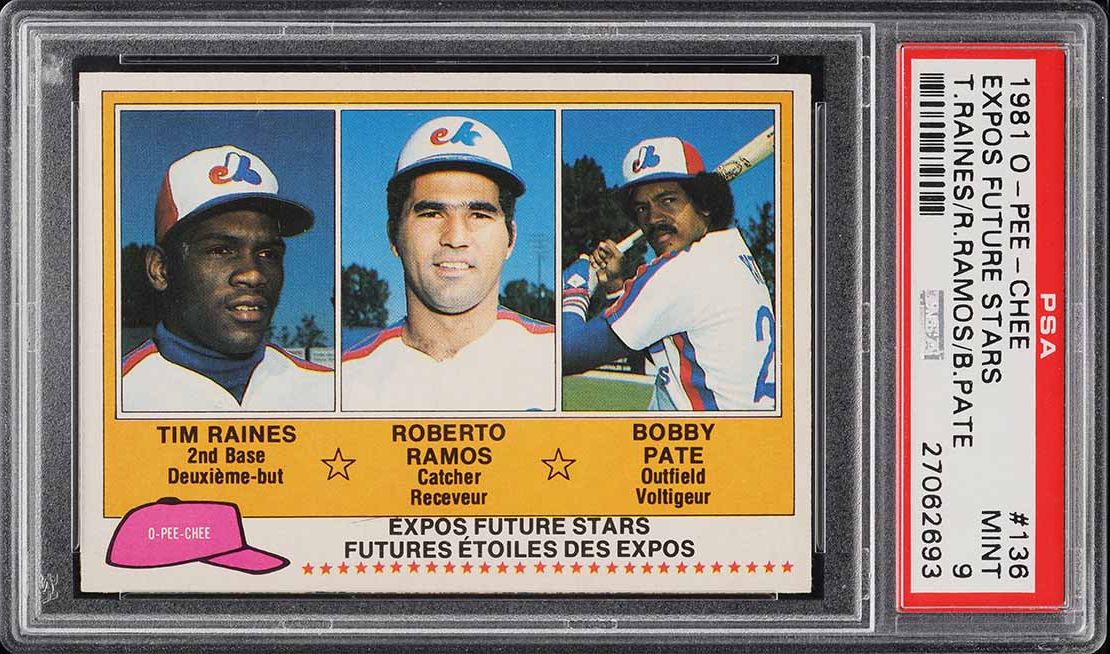 1981 O-Pee-Chee Tim Raines ROOKIE #136 PSA 9 MINT