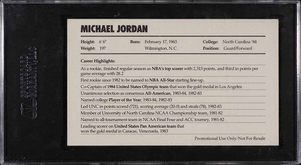 1985 Nike Promo Michael Jordan ROOKIE SGC 8.5 NM-MT+