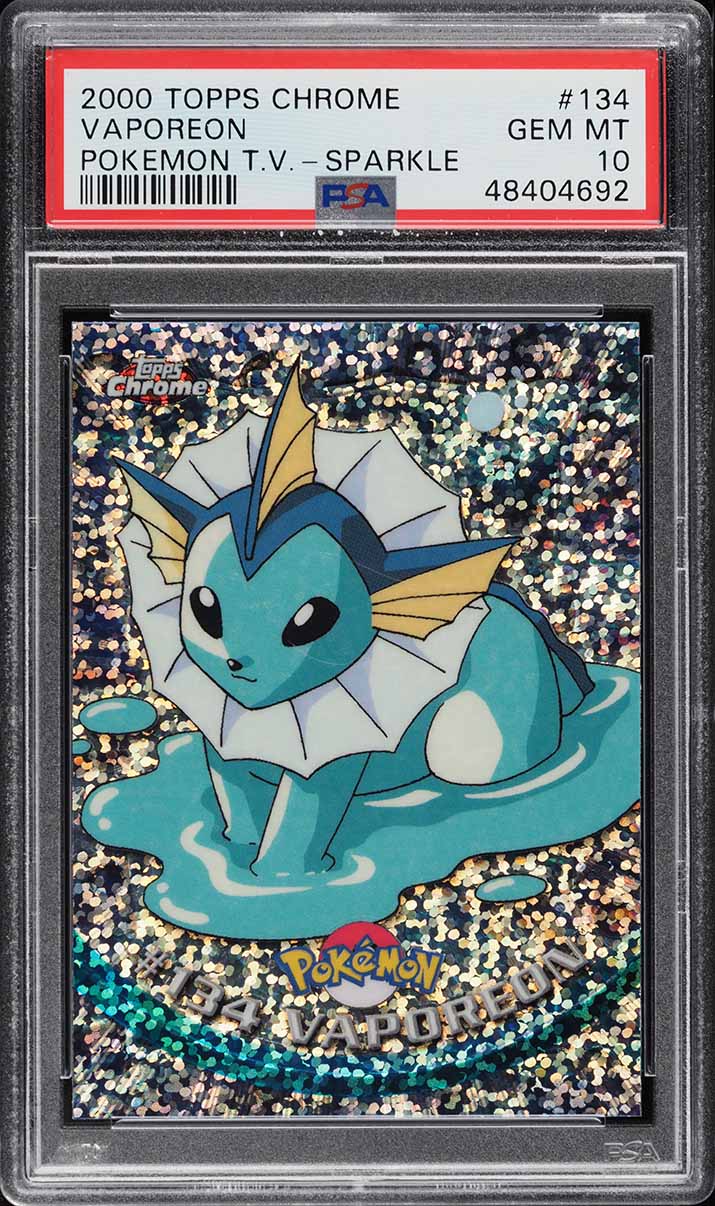 2000 Pokemon Topps Chrome Series 2 Sparkle Vaporeon #134 PSA 10 GEM MINT