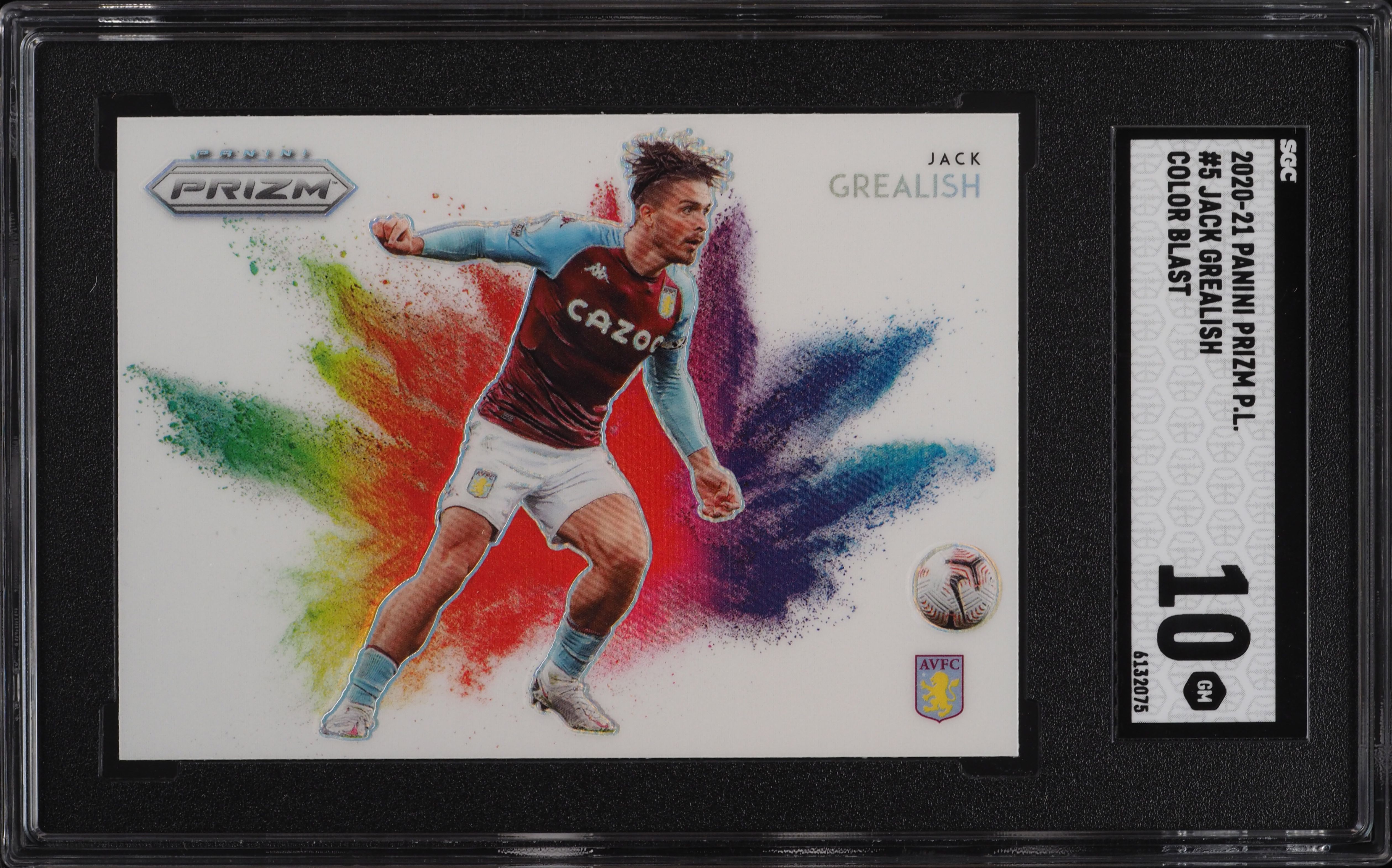 2020 Panini Prizm Premier League Color Blast Jack Grealish #5 SGC