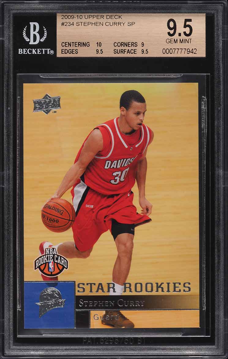 2009 Upper Deck Stephen Curry ROOKIE RC #234 BGS 9.5 GEM MINT on 