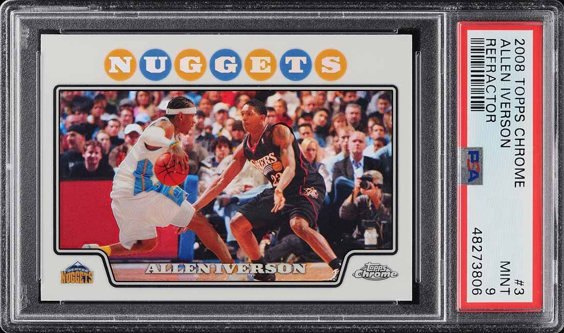 2008 Topps Chrome Refractor Allen Iverson #3 PSA 9 MINT