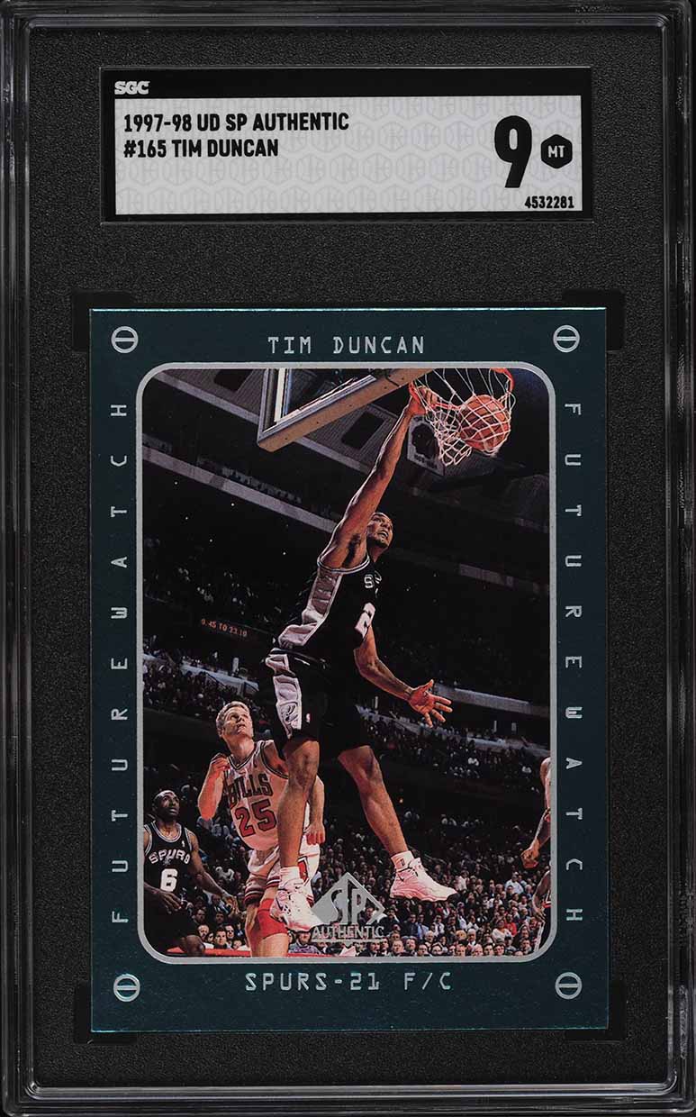 1997 SP Authentic Tim Duncan ROOKIE #165 SGC 9 MINT