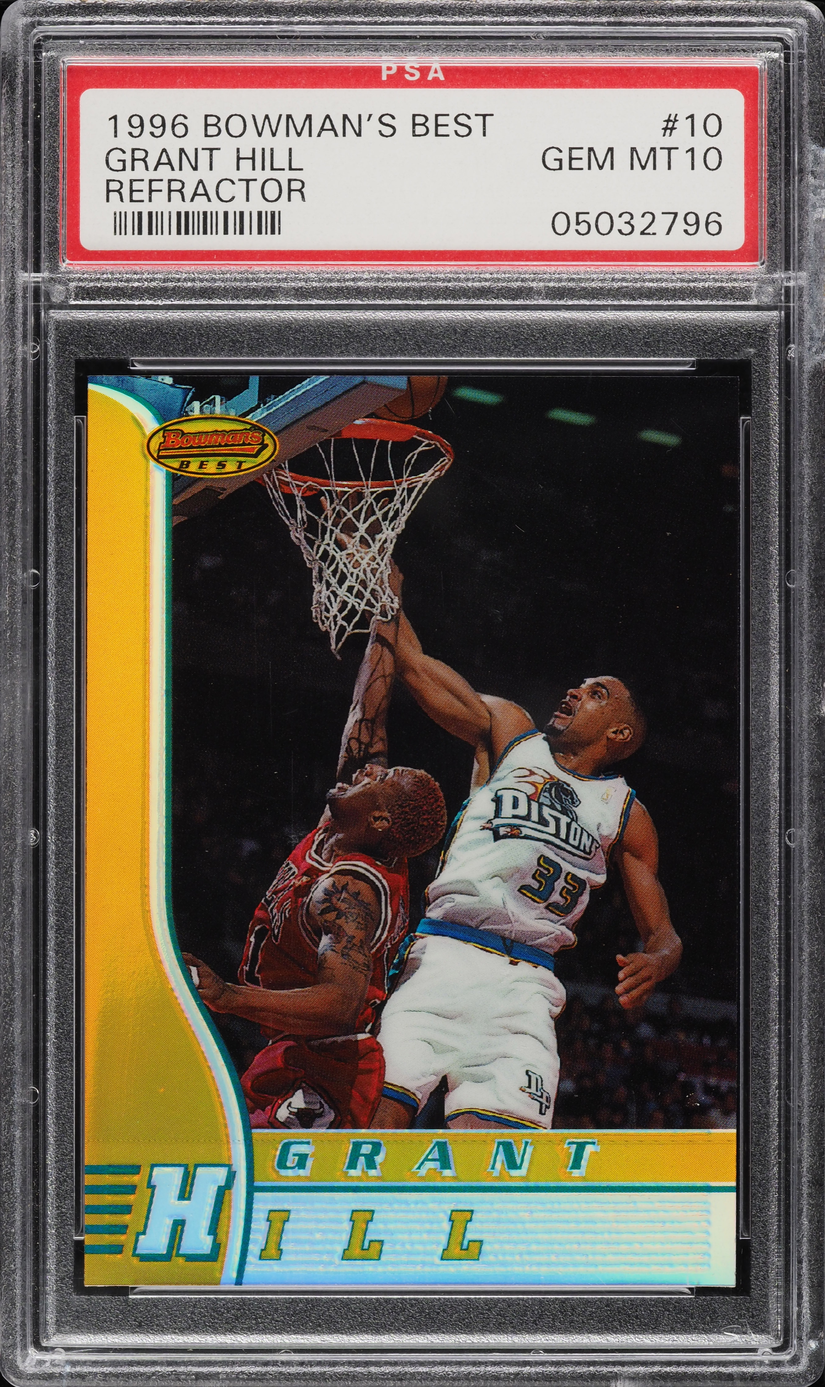 1996 Bowman's Best Refractor Grant Hill ROOKIE #10 PSA 10 GEM MINT