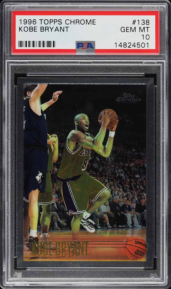 1996 Topps Chrome Kobe Bryant ROOKIE #138 PSA 9 MINT on Fanatics