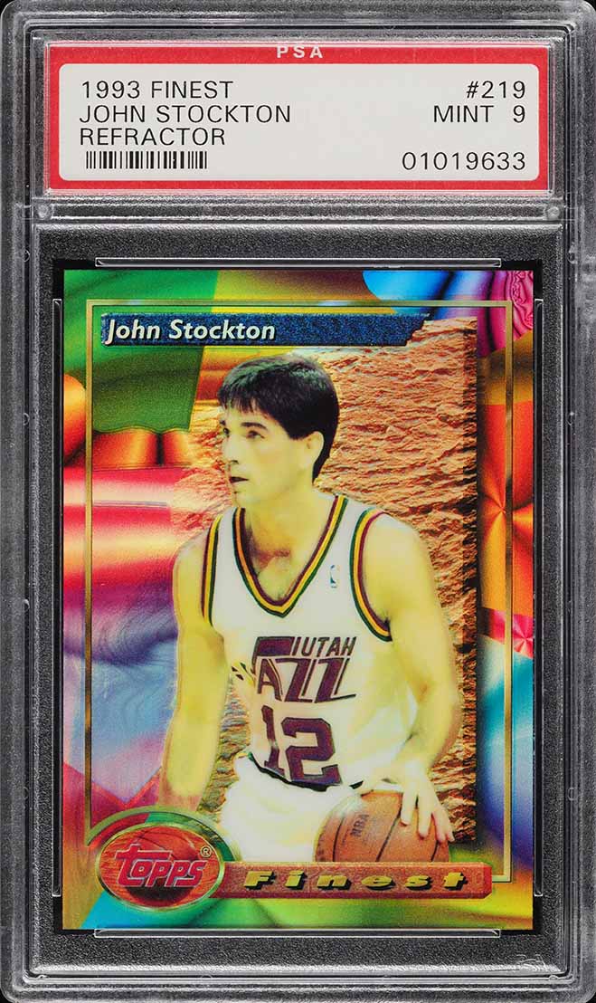 1993 Finest Refractor John Stockton #219 PSA 9 MINT