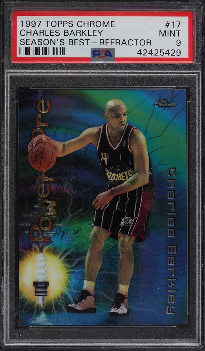 1997 Topps Chrome Season's Best Refractor Charles Barkley #17 PSA 9 MINT