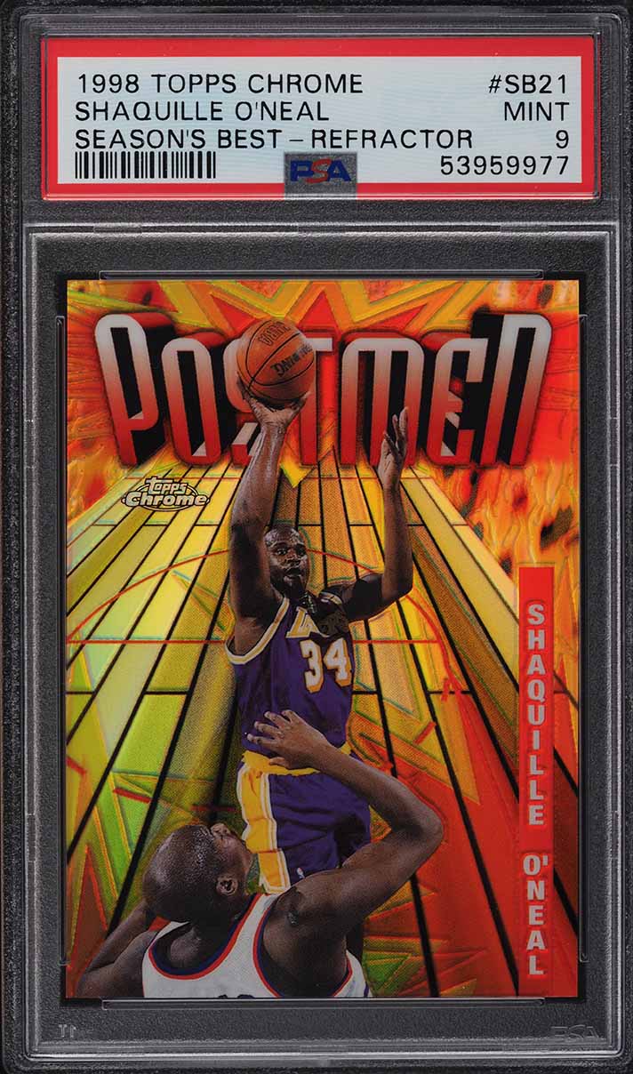1998 Topps Chrome Season's Best Refractor Shaquille O'Neal #SB21 PSA 9 MINT