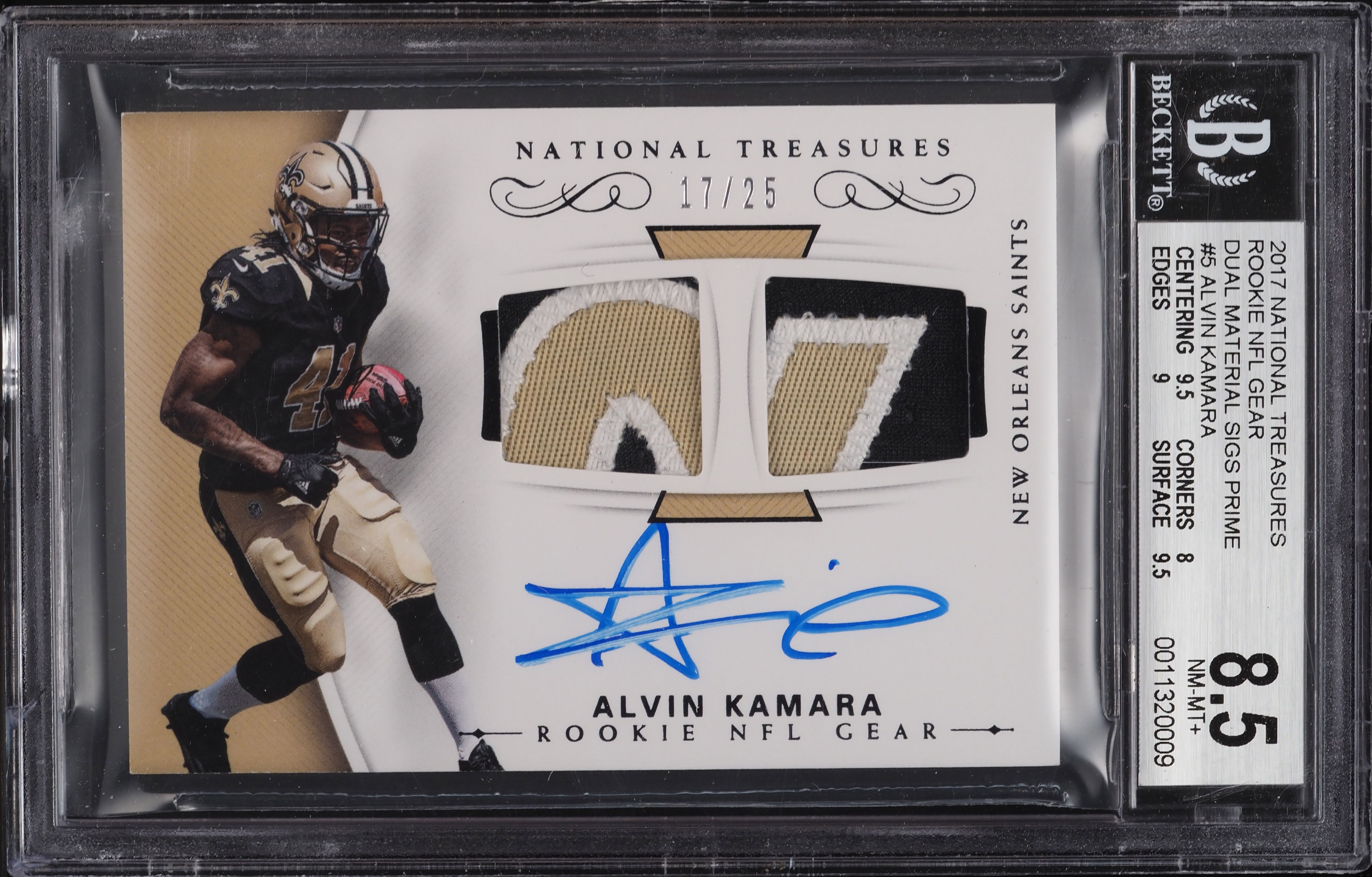 2017 National Treasures Alvin Kamara ROOKIE PATCH AUTO /25 #RSC-AK