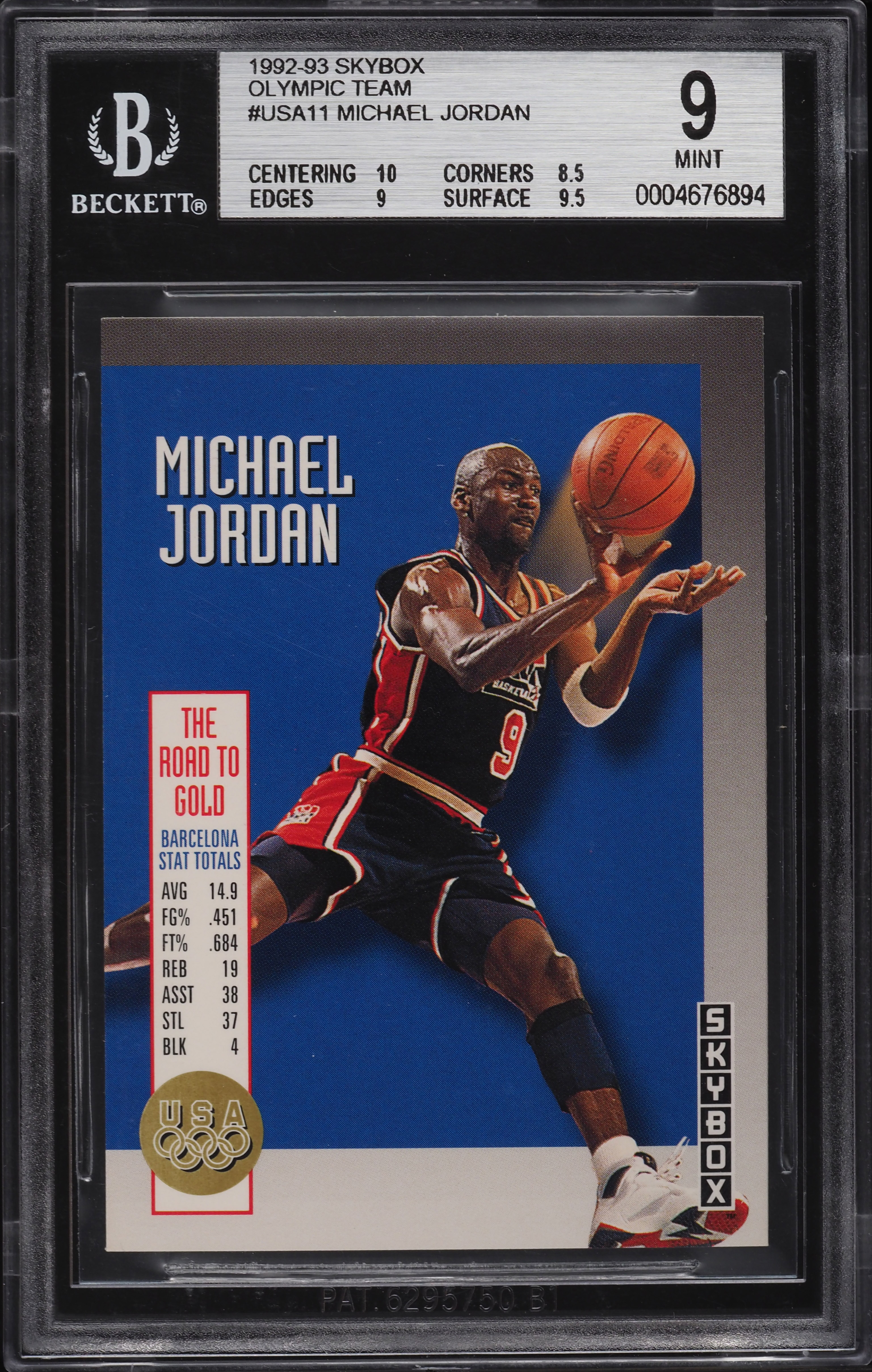 1992 Skybox Olympic Team Michael Jordan #USA11 BGS 9 MINT on