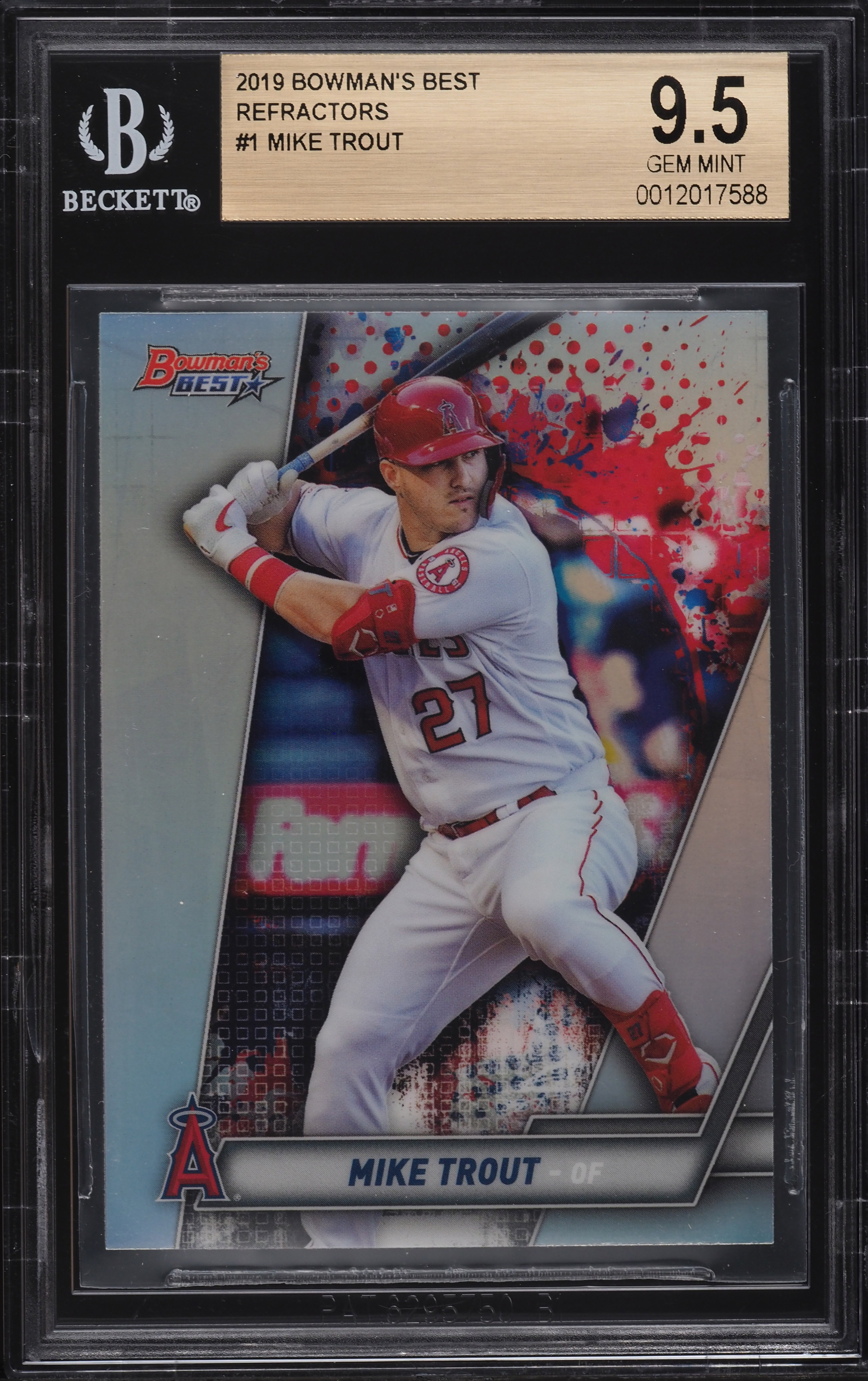 2019 Bowman's Best Refractor Mike Trout #1 BGS 9.5 GEM MINT on