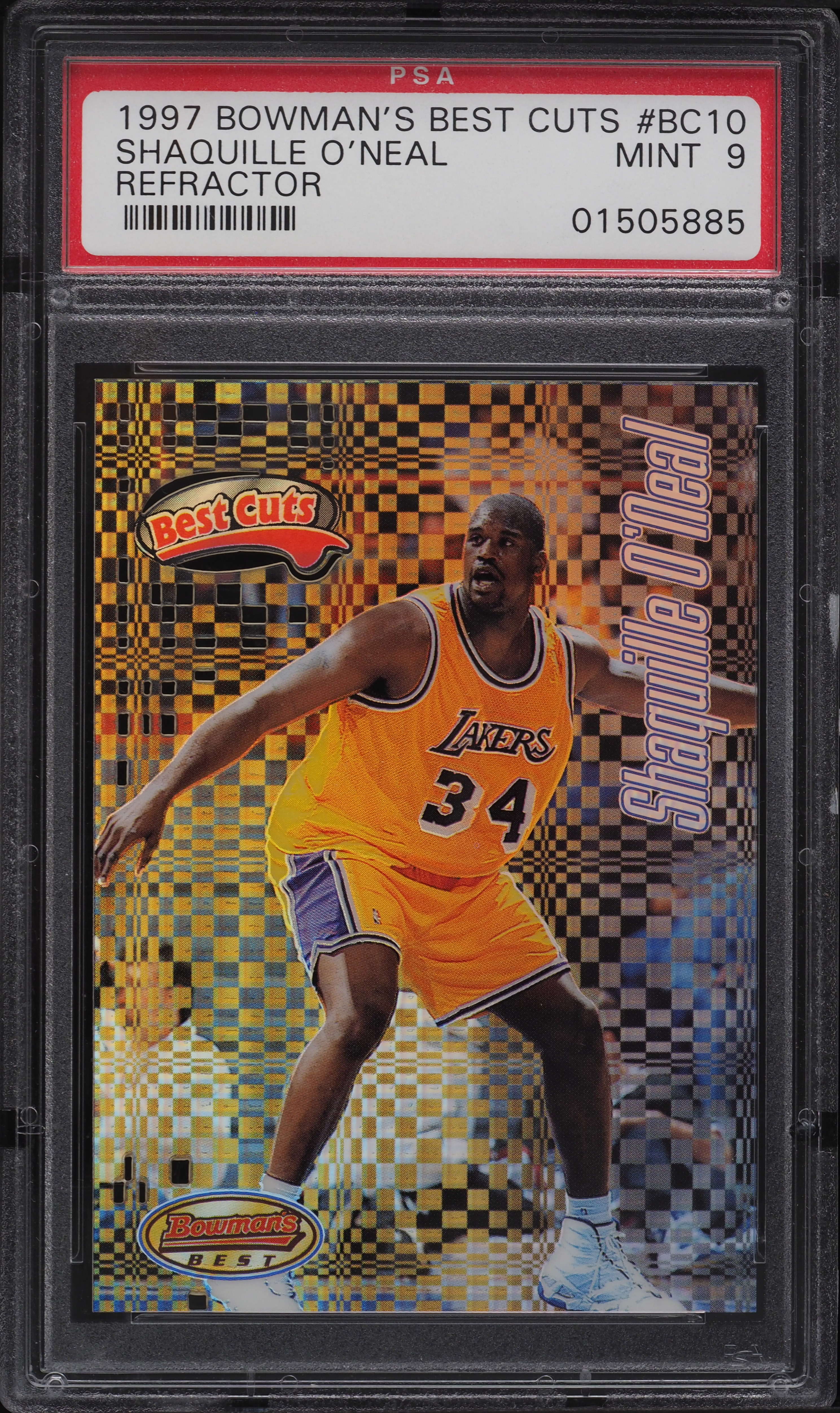 1997 Bowman's Best Best Cuts Refractor Shaquille O'Neal #BC10 PSA