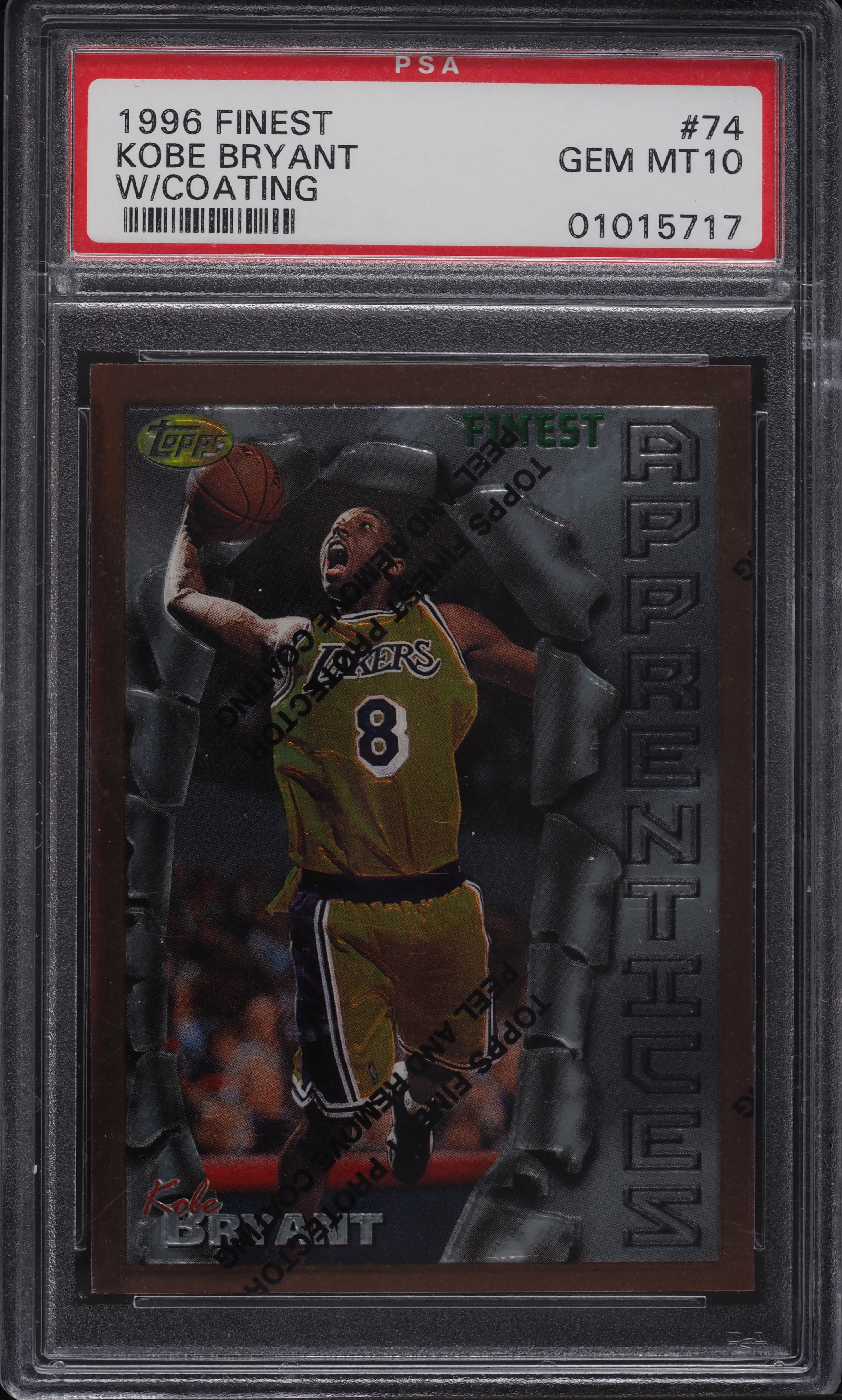 1996 Finest Basketball w/ Coating Kobe Bryant ROOKIE #74 PSA 10 