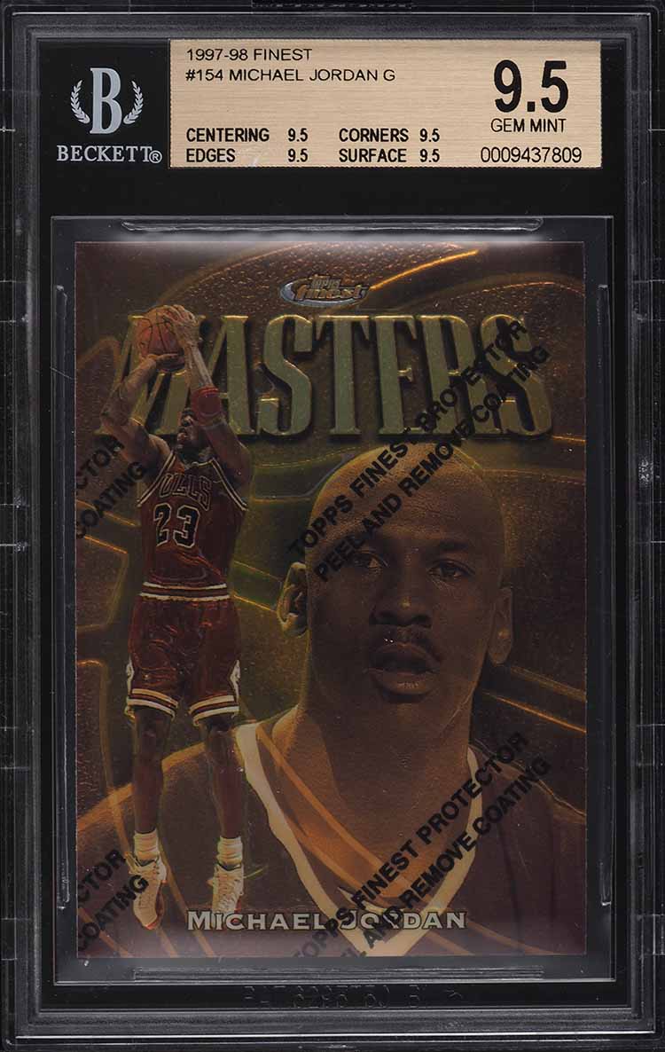 1997 Finest Basketball w/ Coating Michael Jordan #154 BGS 9.5 GEM MINT