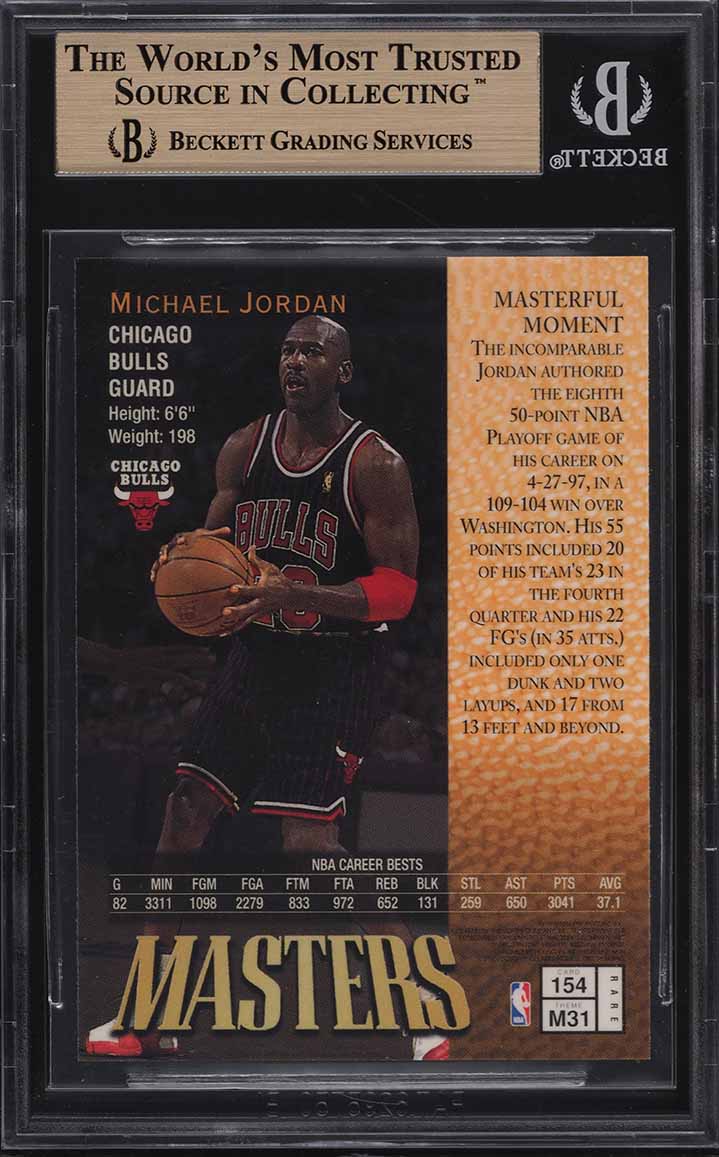 1997 Finest Basketball w/ Coating Michael Jordan #154 BGS 9.5 GEM MINT
