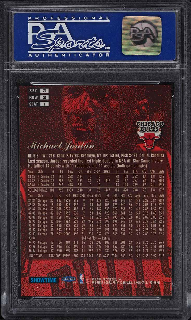 1997 Flair Showcase Row 3 Michael Jordan #1 PSA 9 MINT