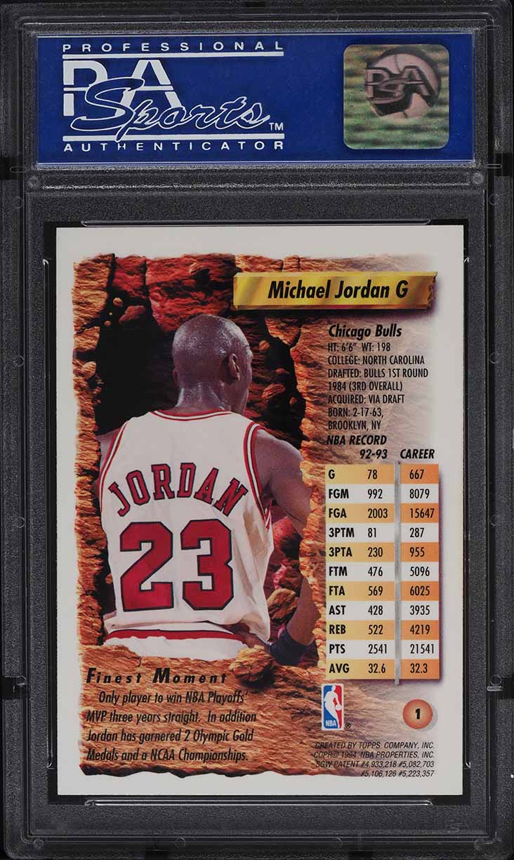 1993 Finest Basketball Michael Jordan #1 PSA 8 NM-MT