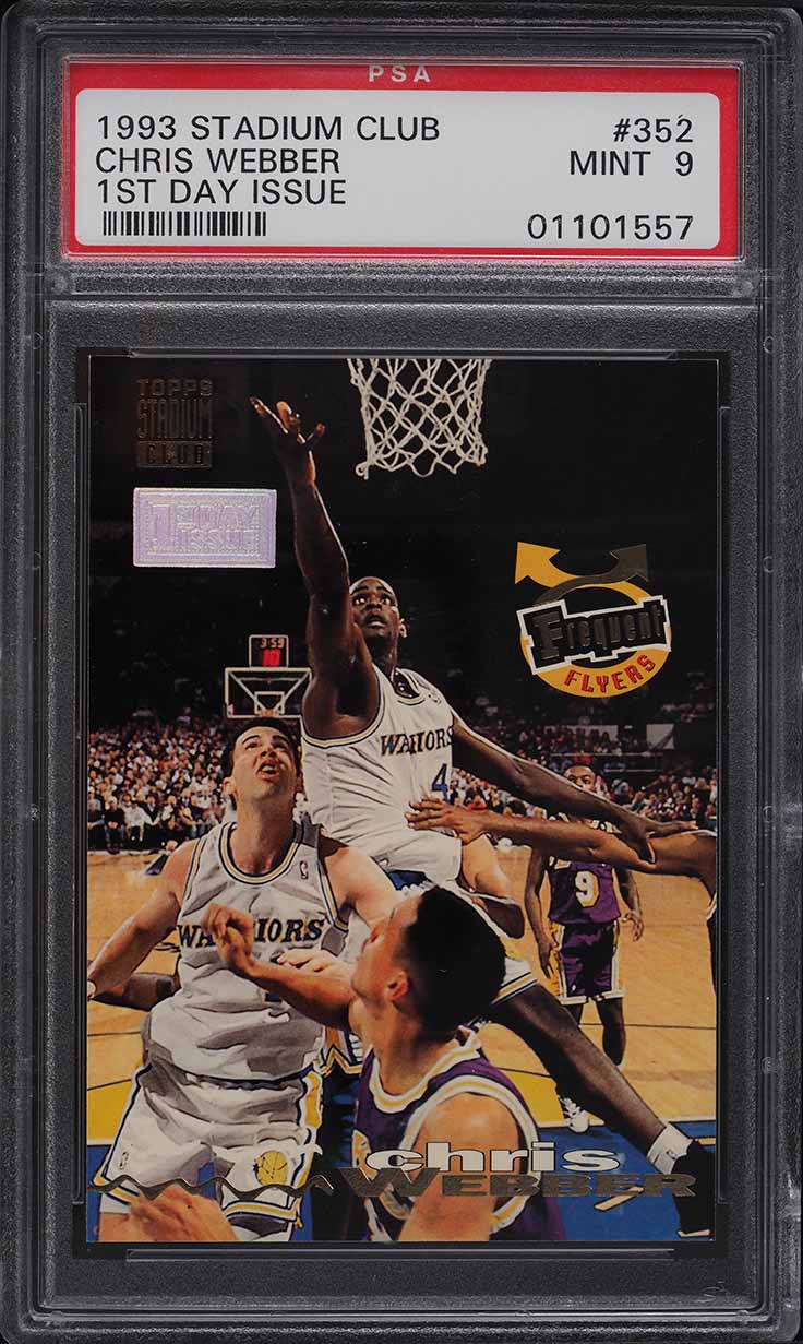 1993 Stadium Club 1st Day Issue Chris Webber ROOKIE #352 PSA 9 MINT
