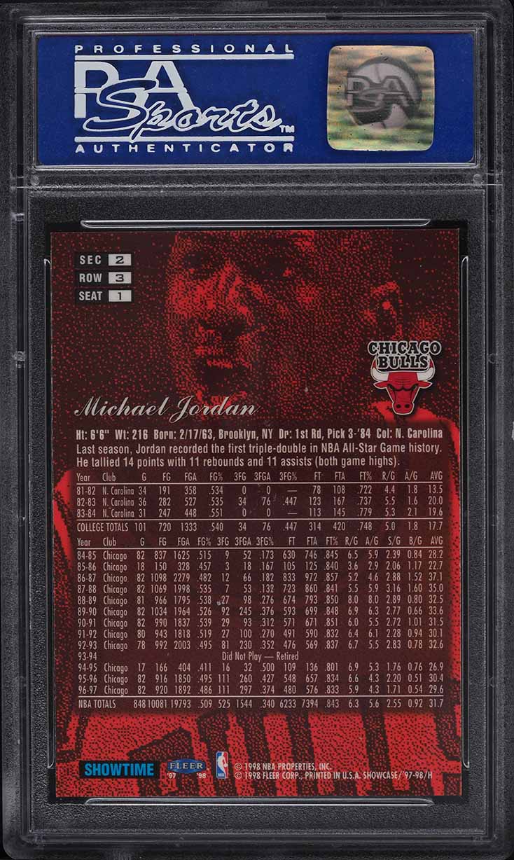 1997 Flair Showcase Row 3 Michael Jordan #1 PSA 9 MINT