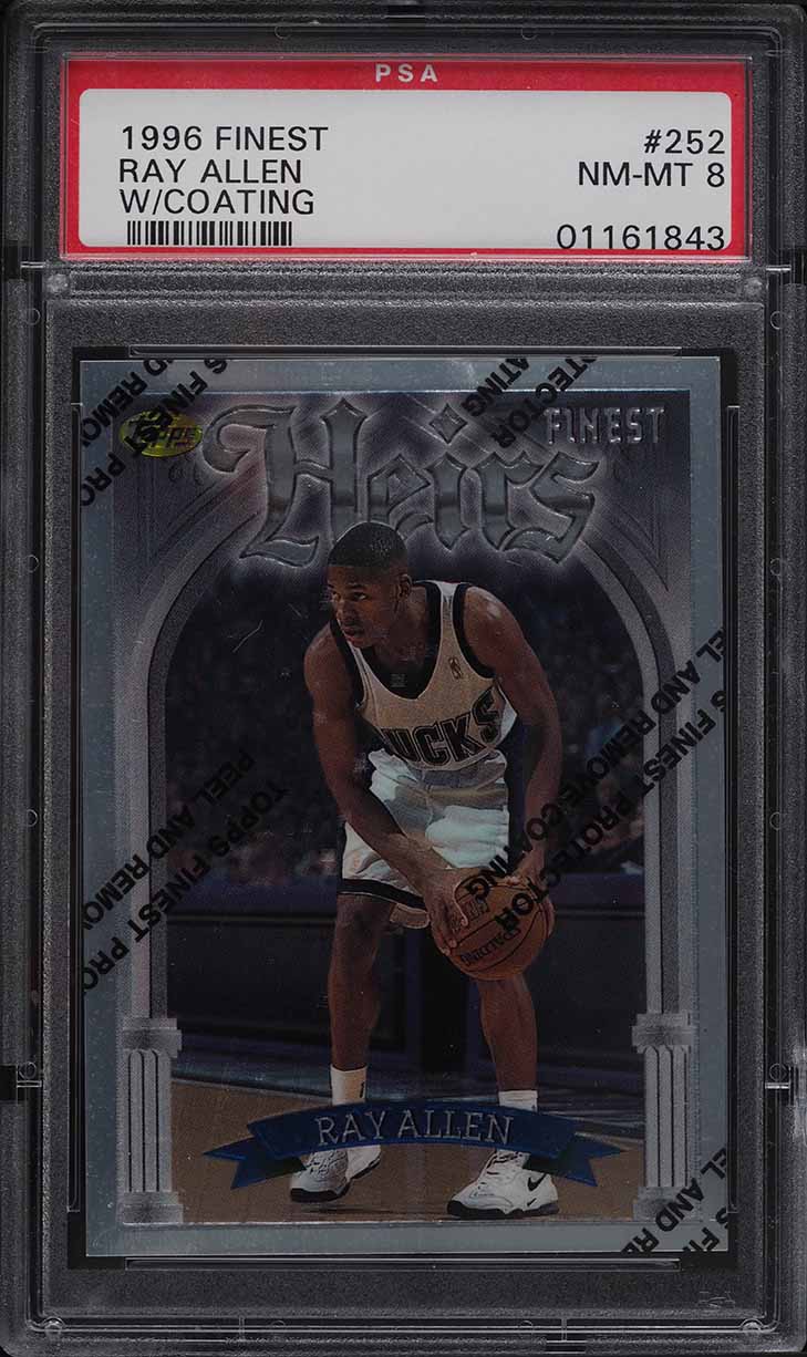 1996 Finest w/ Coating Ray Allen ROOKIE #252 PSA 8 NM-MT