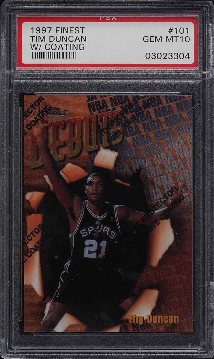 1997 Finest w/ Coating Tim Duncan ROOKIE #101 PSA 10 GEM MINT on