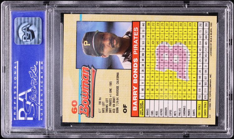 1992 Bowman Barry Bonds #60 PSA 9 MINT