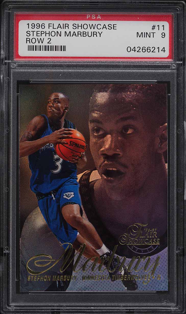 1996 Flair Showcase Row 2 Stephon Marbury ROOKIE #11 PSA 9 MINT on