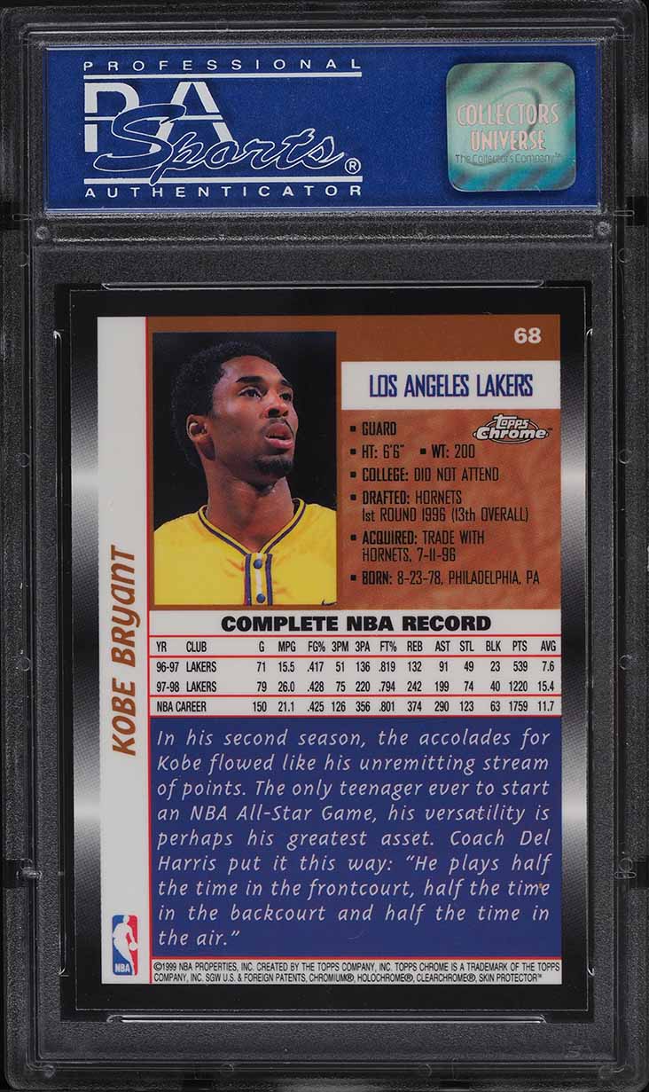 1998 Topps Chrome Kobe Bryant #68 PSA 9 MINT on Fanatics Collect
