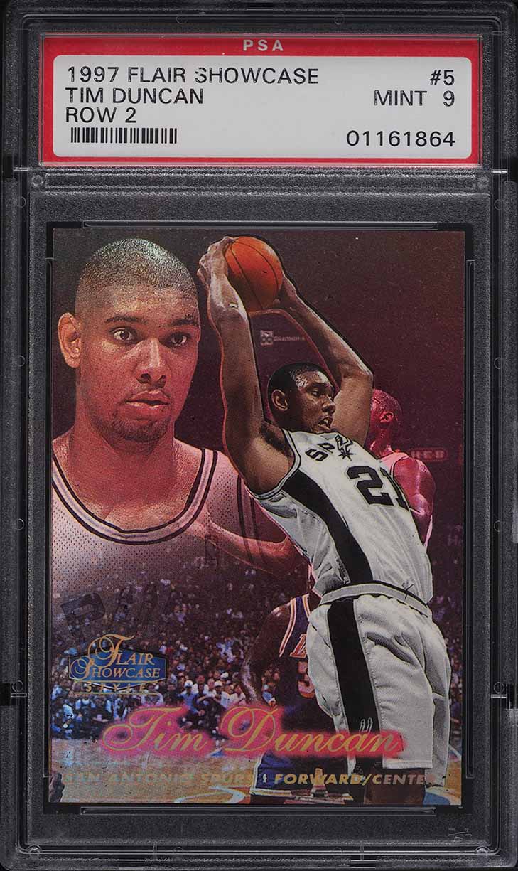 1997 Flair Showcase Row 2 Tim Duncan #5 PSA 9 MINT