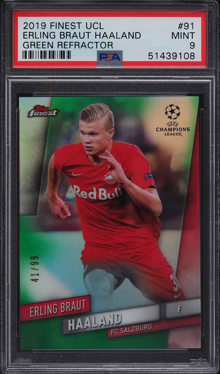その他 haaland psa9 2019 2019 Finest UEFA Champions Green Refractor Erling Haaland ROOKIE