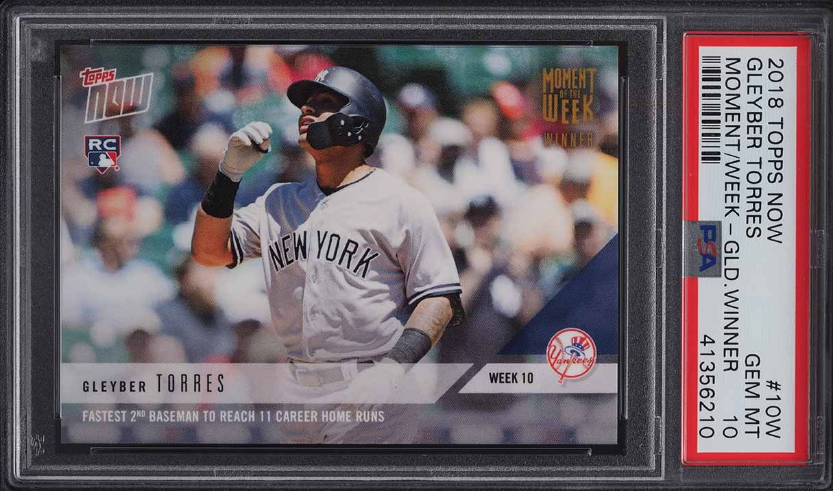 2018 Topps Now Moment Gold Winner Gleyber Torres ROOKIE RC #10W 