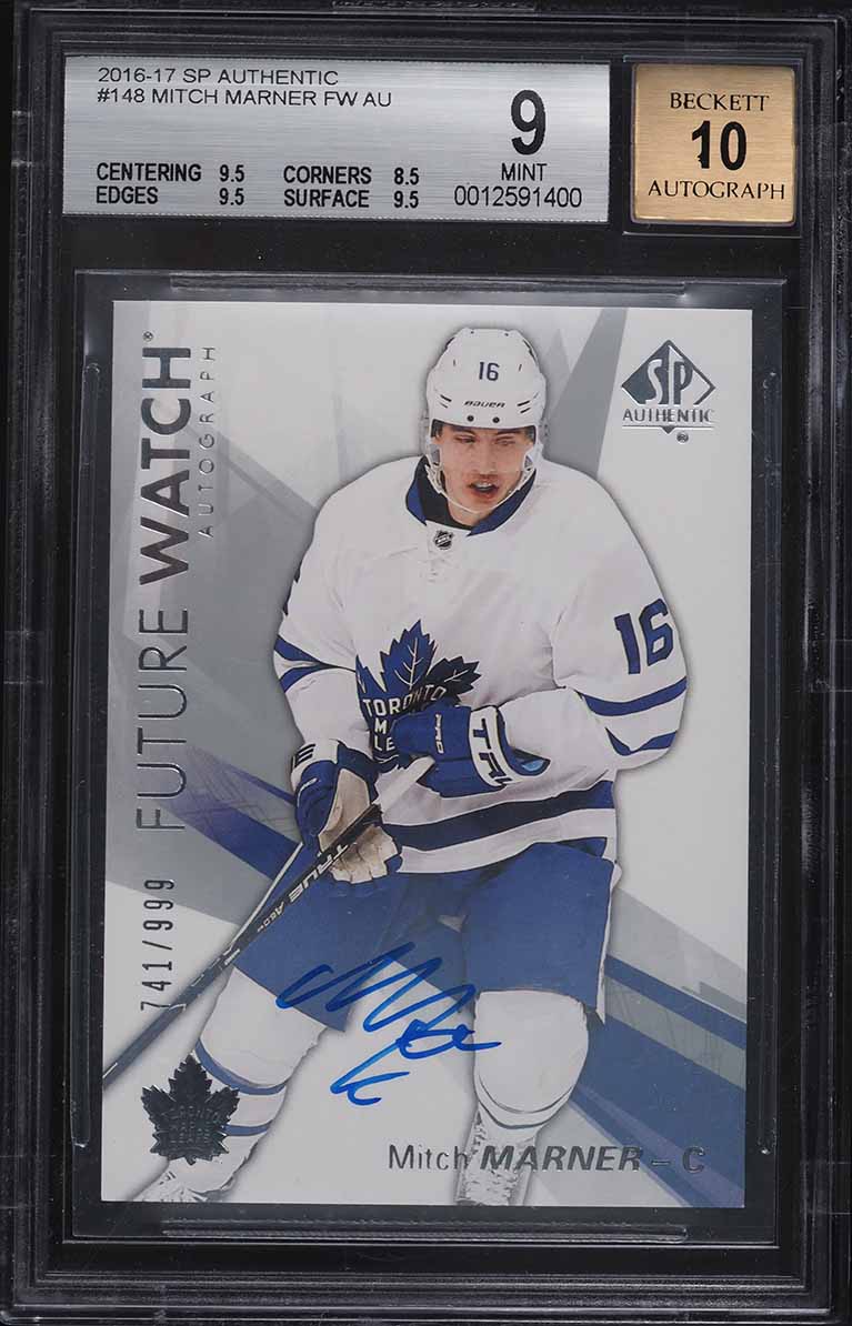 2016 SP Authentic Mitch Marner ROOKIE AUTO /999 #148 BGS 9 MINT