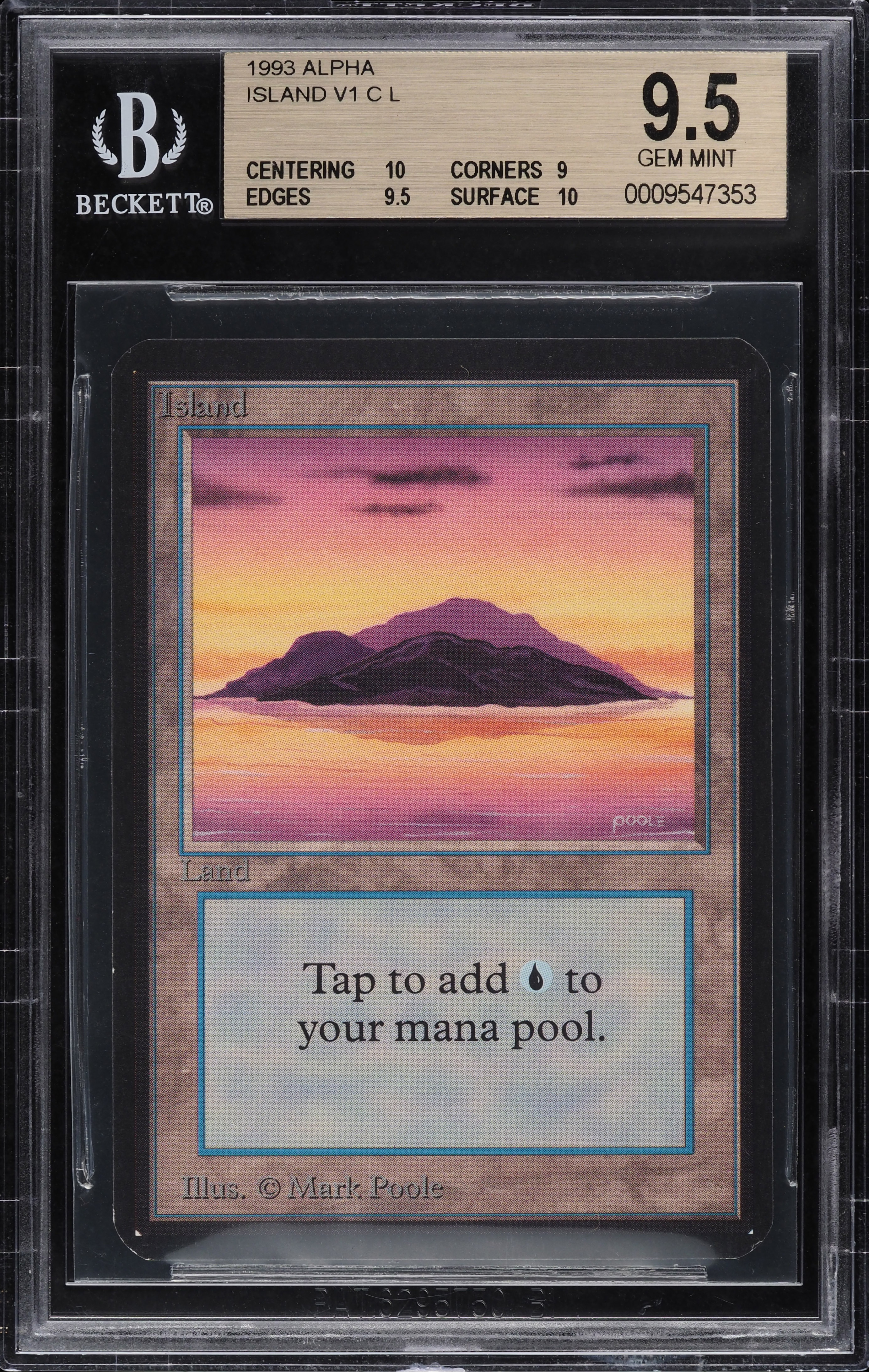 1993 Magic The Gathering MTG Alpha Island V1 C L BGS 9.5 GEM MINT