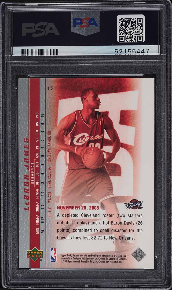 2003 Upper Deck Phenomenal Beginning LeBron James ROOKIE #15 PSA 8 NM-MT