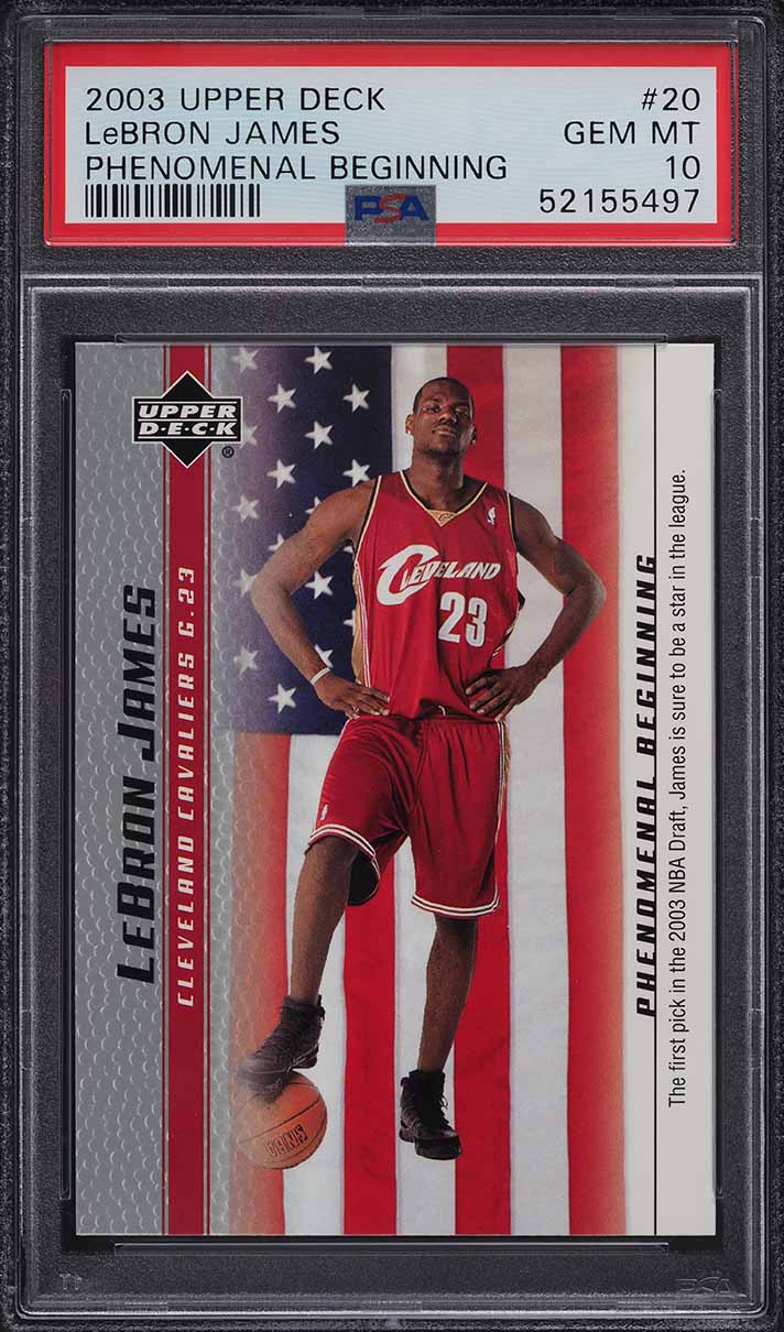 2003 Upper Deck Phenomenal Beginning LeBron James ROOKIE RC #20 PSA 10 GEM MINT