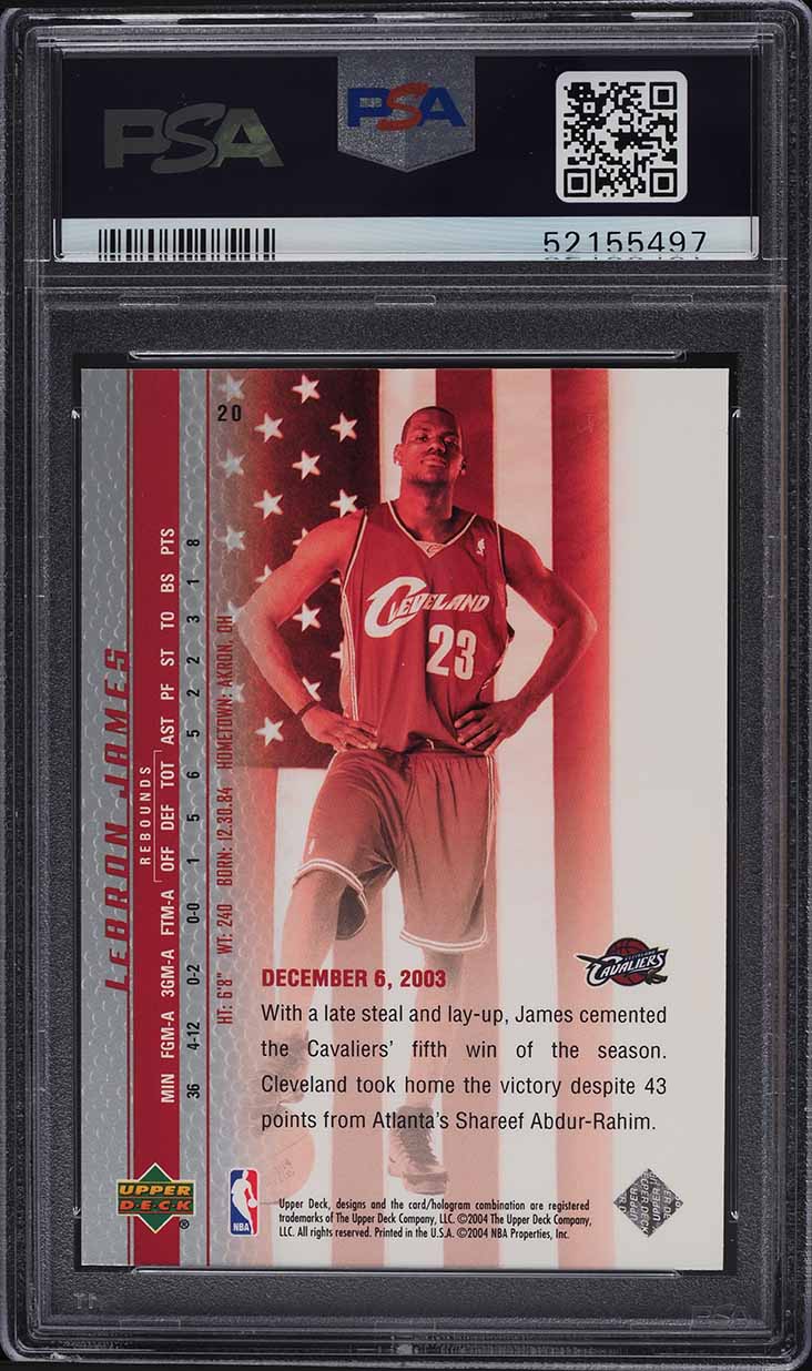 2003 Upper Deck Phenomenal Beginning LeBron James ROOKIE RC #20 PSA 10 GEM MINT