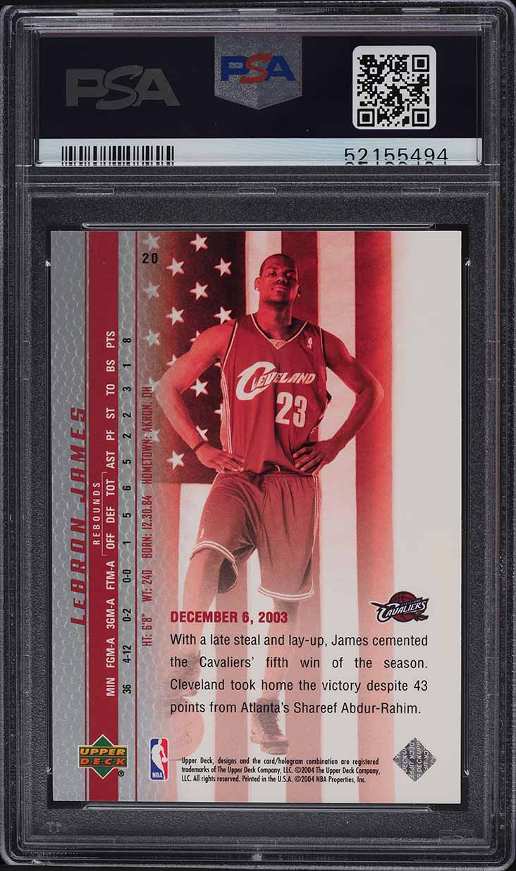 2003 Upper Deck Phenomenal Beginning LeBron James ROOKIE RC #20 PSA 10 GEM MINT