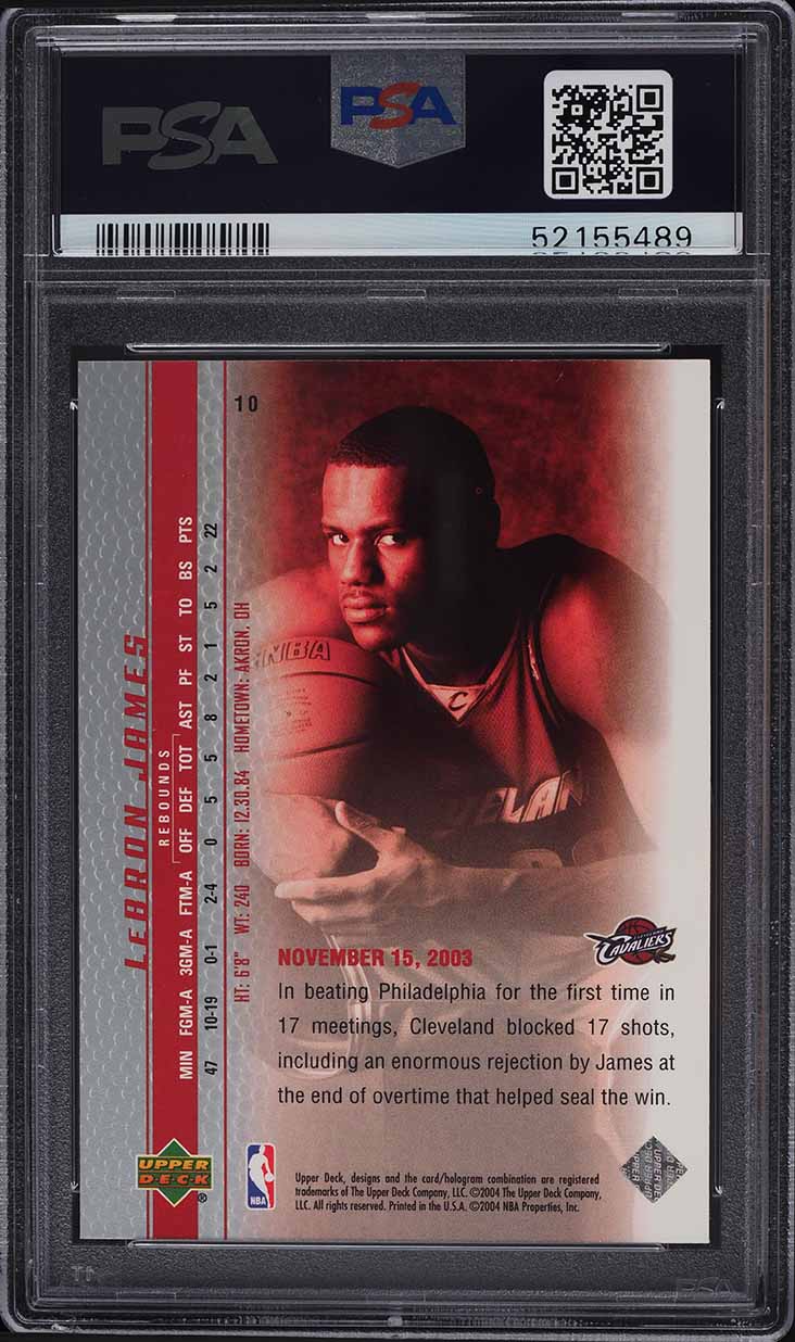 2003 Upper Deck Phenomenal Beginning LeBron James ROOKIE #10 PSA 10 GEM MINT