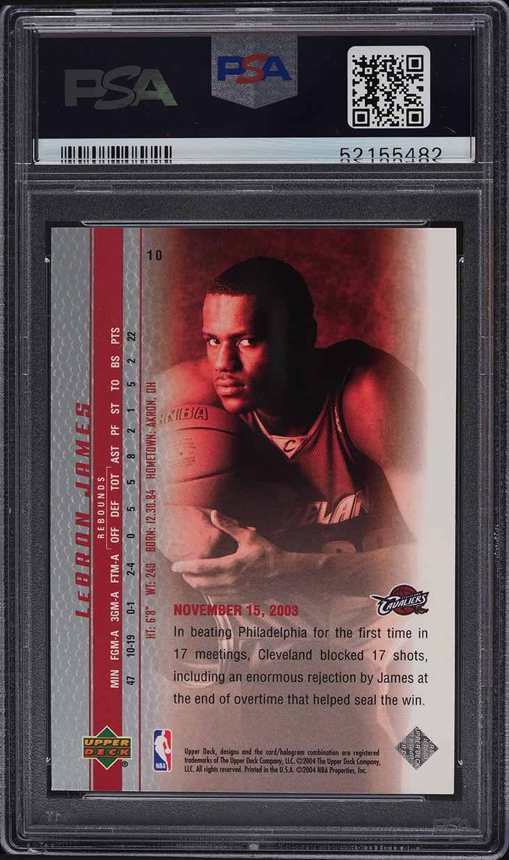 2003 Upper Deck Phenomenal Beginning LeBron James ROOKIE #10 PSA 10 GEM MINT