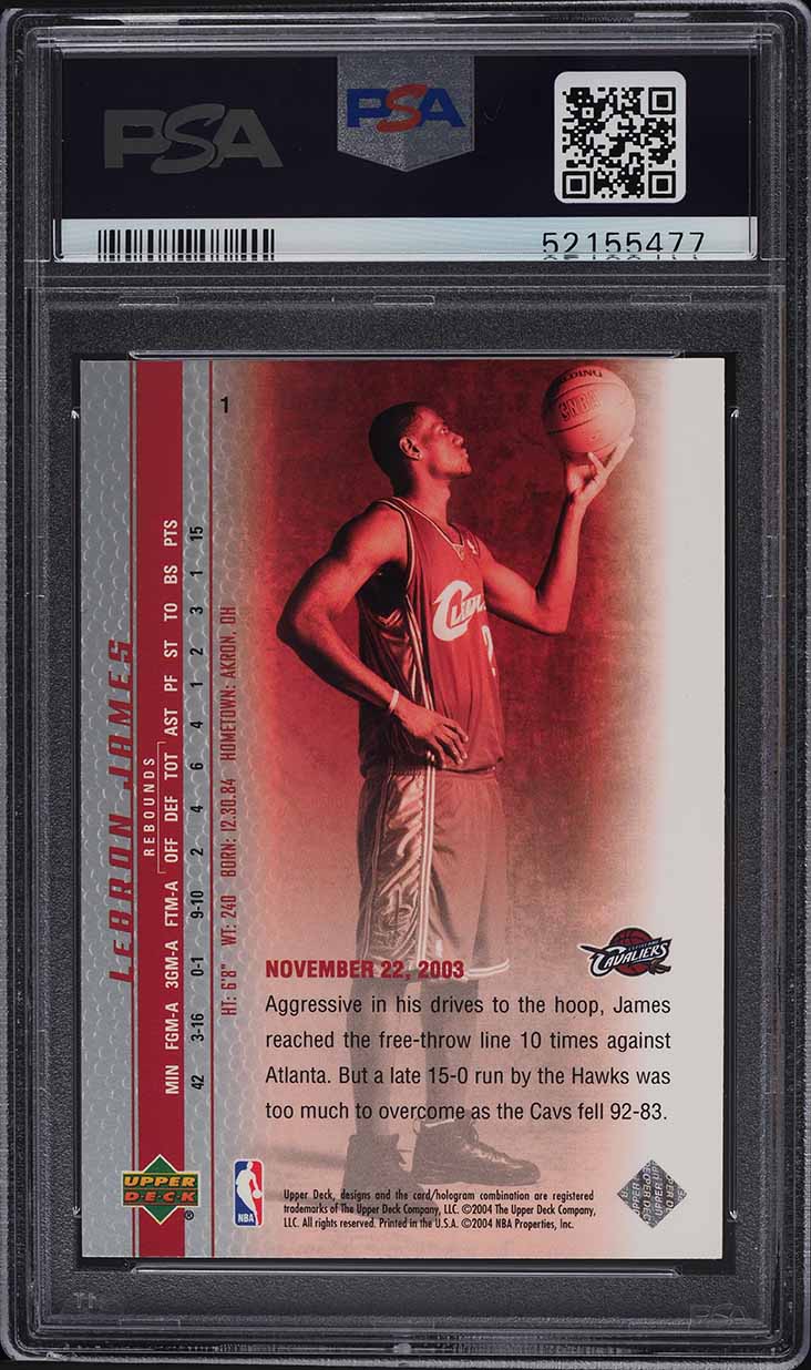 2003 Upper Deck Phenomenal Beginning LeBron James ROOKIE #1 PSA 10 GEM MINT