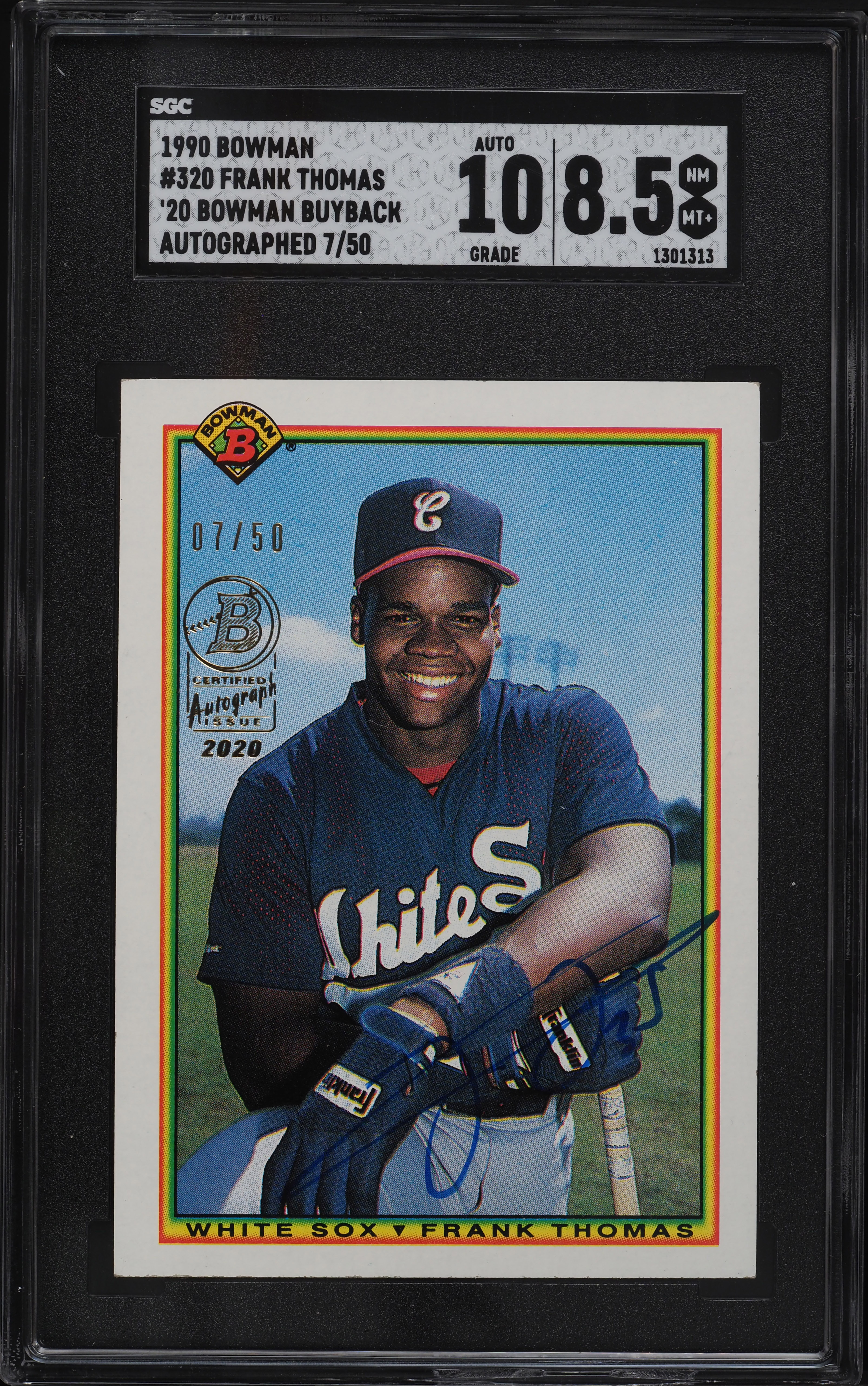 2020 Bowman Buyback '90 Frank Thomas AUTO /50 #320 SGC 8.5 NM-MT+