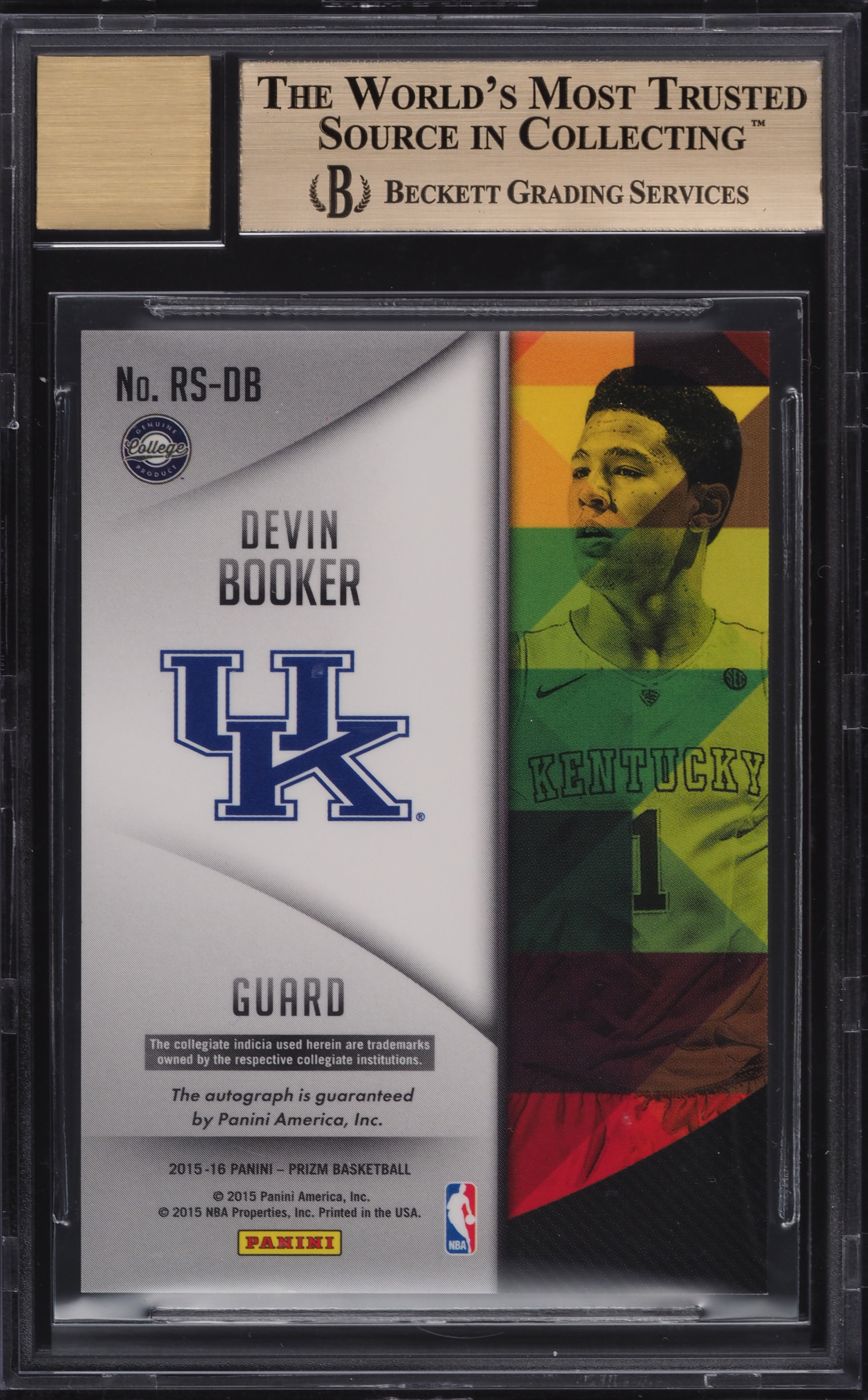 2015 Panini Prizm Devin Booker ROOKIE AUTO #RS-DB BGS 9.5 GEM MINT