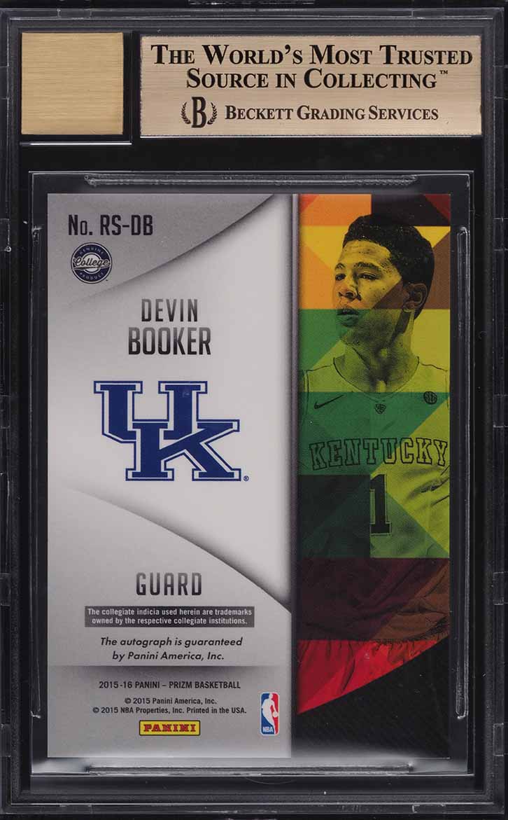 2015 Panini Prizm Devin Booker ROOKIE AUTO #RS-DB BGS 9.5 GEM MINT
